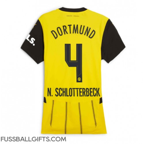 Borussia Dortmund Nico Schlotterbeck #4 Fußballbekleidung Heimtrikot Damen 2024-25 Kurzarm